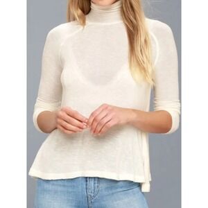 NWT Free People Weekends Snuggle Turtleneck Blouse Top Medium
